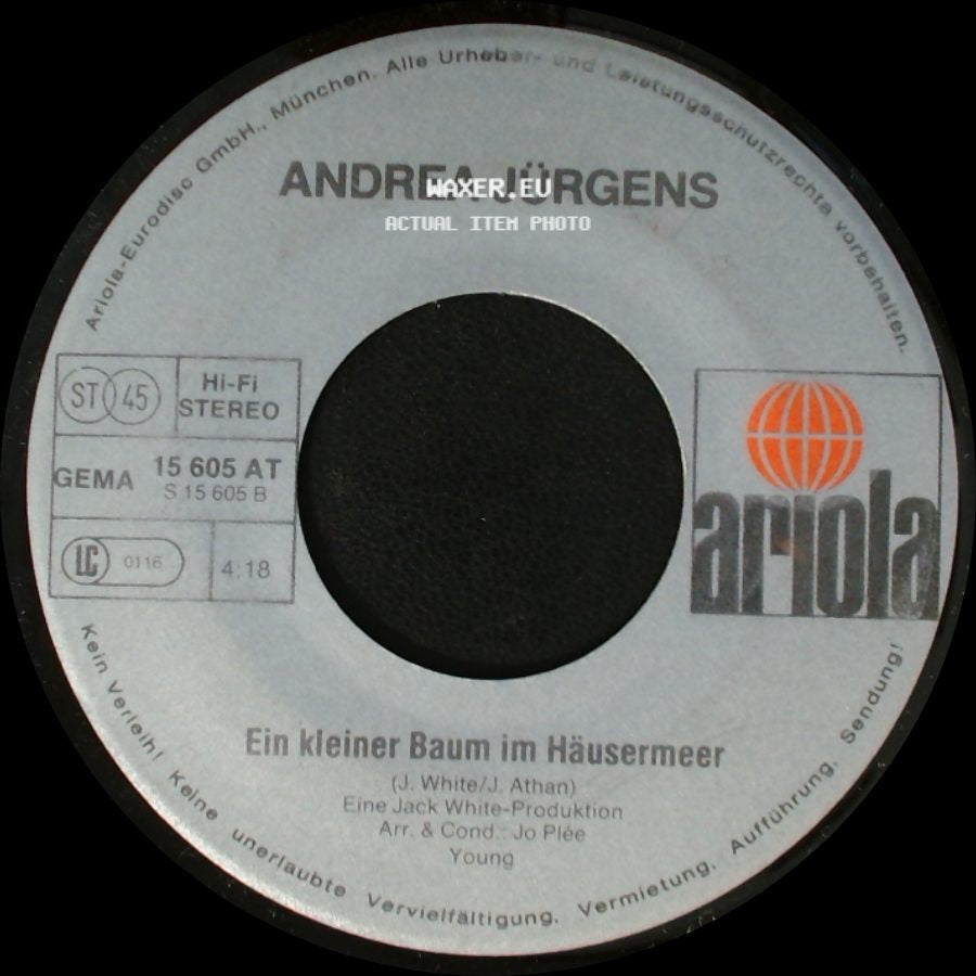 Andrea Jürgens - Ich Zeige Dir Mein Paradies / Ein Kleiner Baum Im Häusermeer side B
