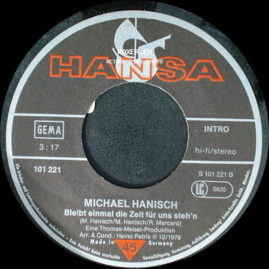 Michael Hanisch - Bleibt Einmal Die Zeit Für Uns Steh'n / Dein Platz Ist Leer (Todesengel) side A