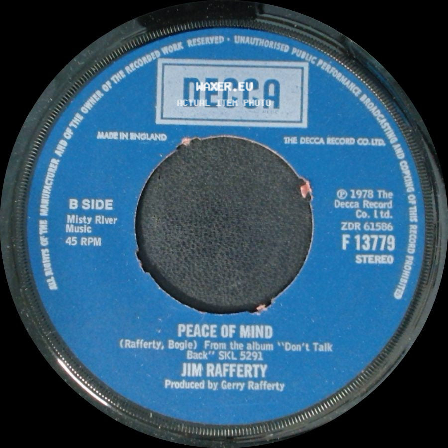 Jim Rafferty / Icehouse - Peace Of Mind / Fatman side A