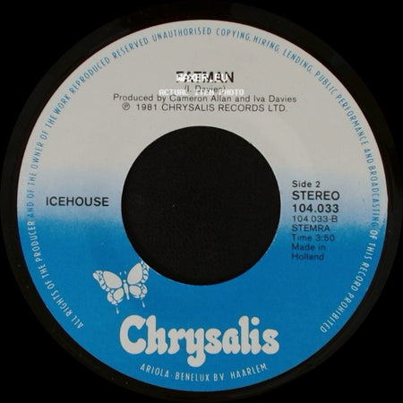 Jim Rafferty / Icehouse - Peace Of Mind / Fatman side B