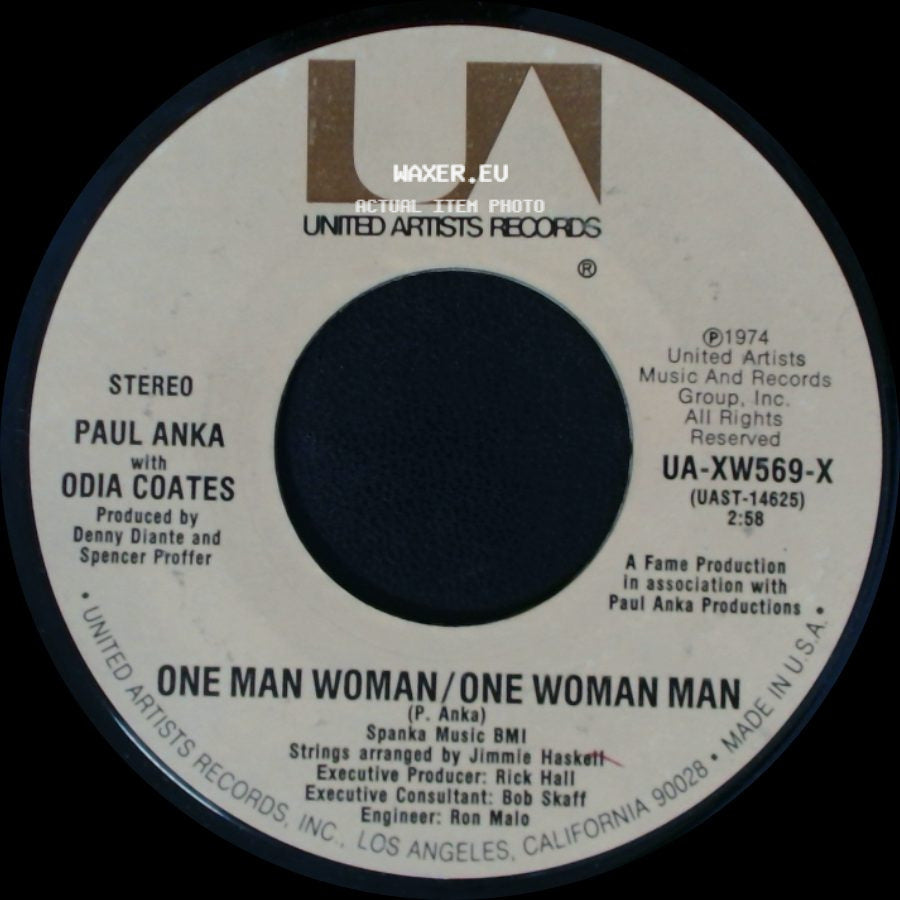Paul Anka With Odia Coates / Paul Anka - One Man Woman / One Woman Man / Let Me Get To Know You side A