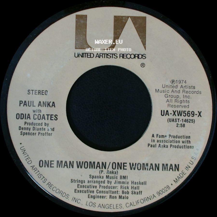 Paul Anka With Odia Coates / Paul Anka - One Man Woman/One Woman Man / Let Me Get To Know You side A