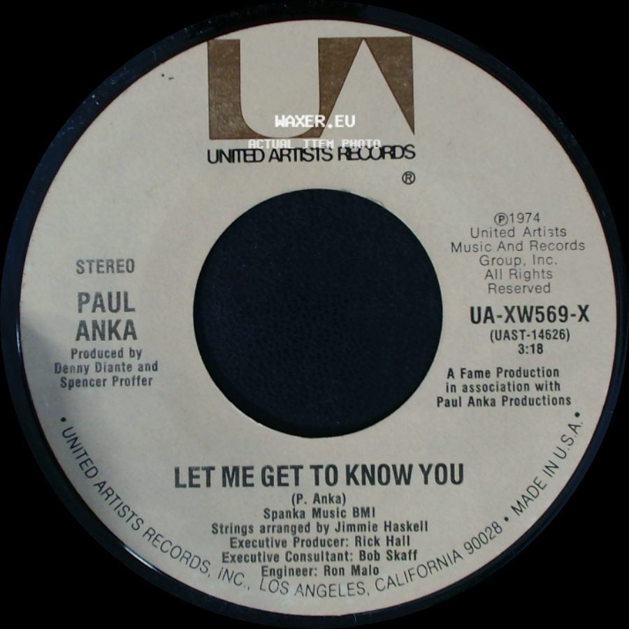 Paul Anka With Odia Coates / Paul Anka - One Man Woman/One Woman Man / Let Me Get To Know You side B