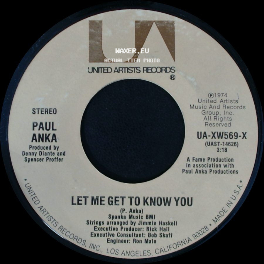Paul Anka With Odia Coates / Paul Anka - One Man Woman / One Woman Man / Let Me Get To Know You side B