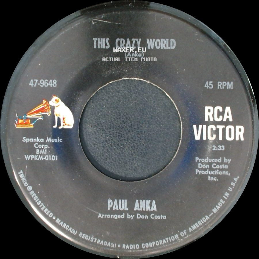 Paul Anka - Goodnight My Love / This Crazy World side B