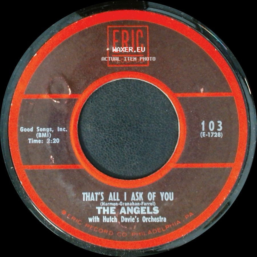 The Angels With Hutch Davie's Orchestra - Cry Baby Cry / That's All I Ask Of You side B