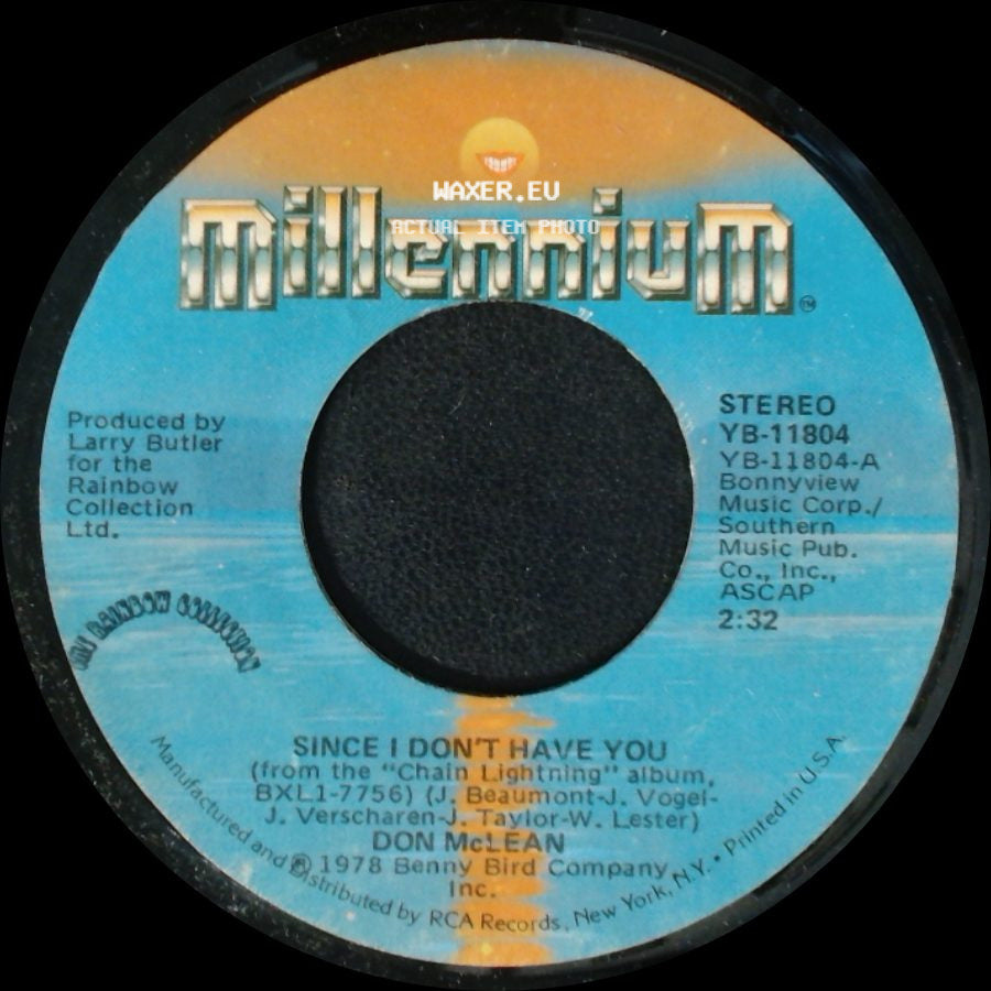 Don Mclean - Your Cheating Heart / Since I Don't Have You side B