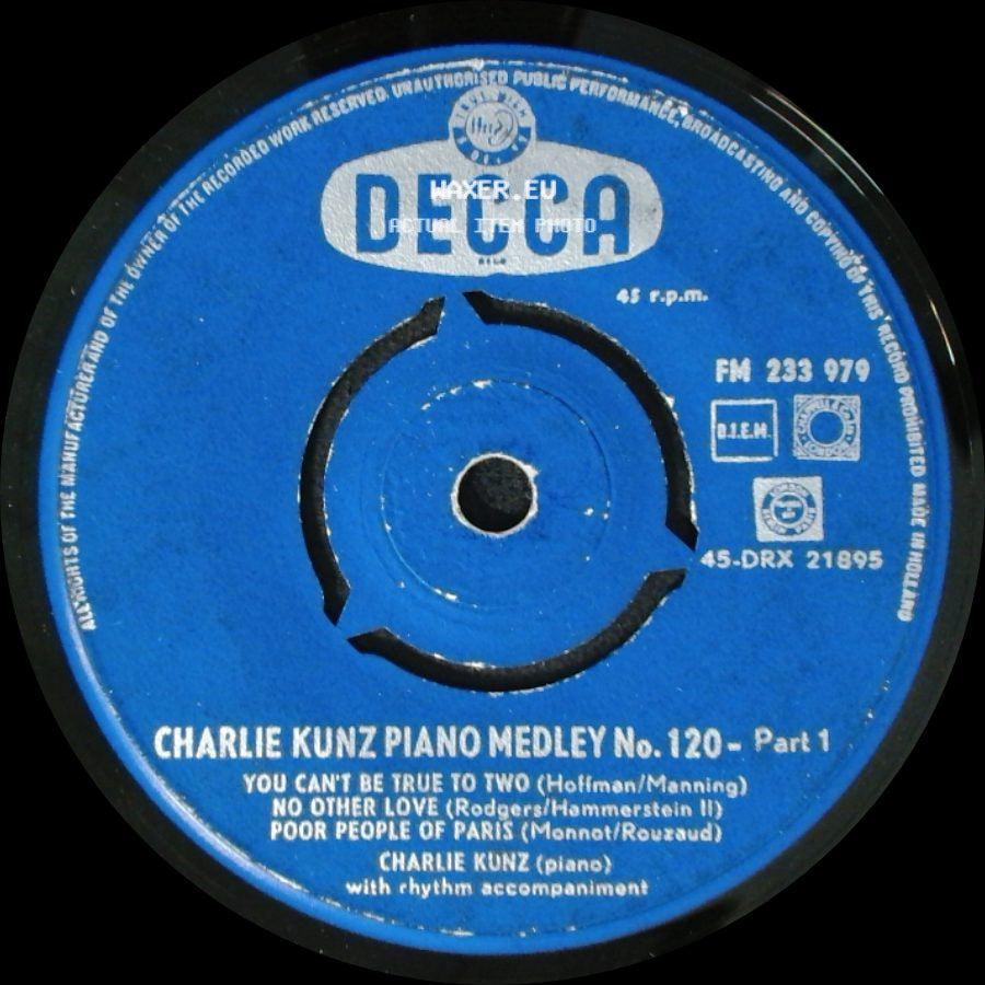 Charlie Kunz - Piano Medley No. 120 - Part 1 / Piano Medley No. 120 - Part 2 side A