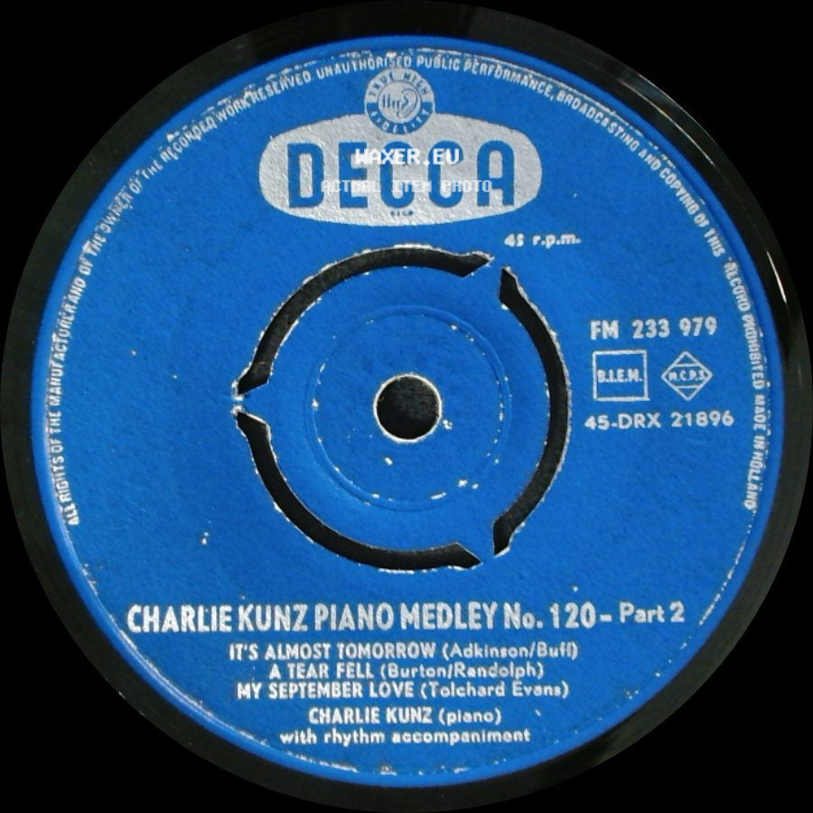 Charlie Kunz - Piano Medley No. 120 - Part 1 / Piano Medley No. 120 - Part 2 side B