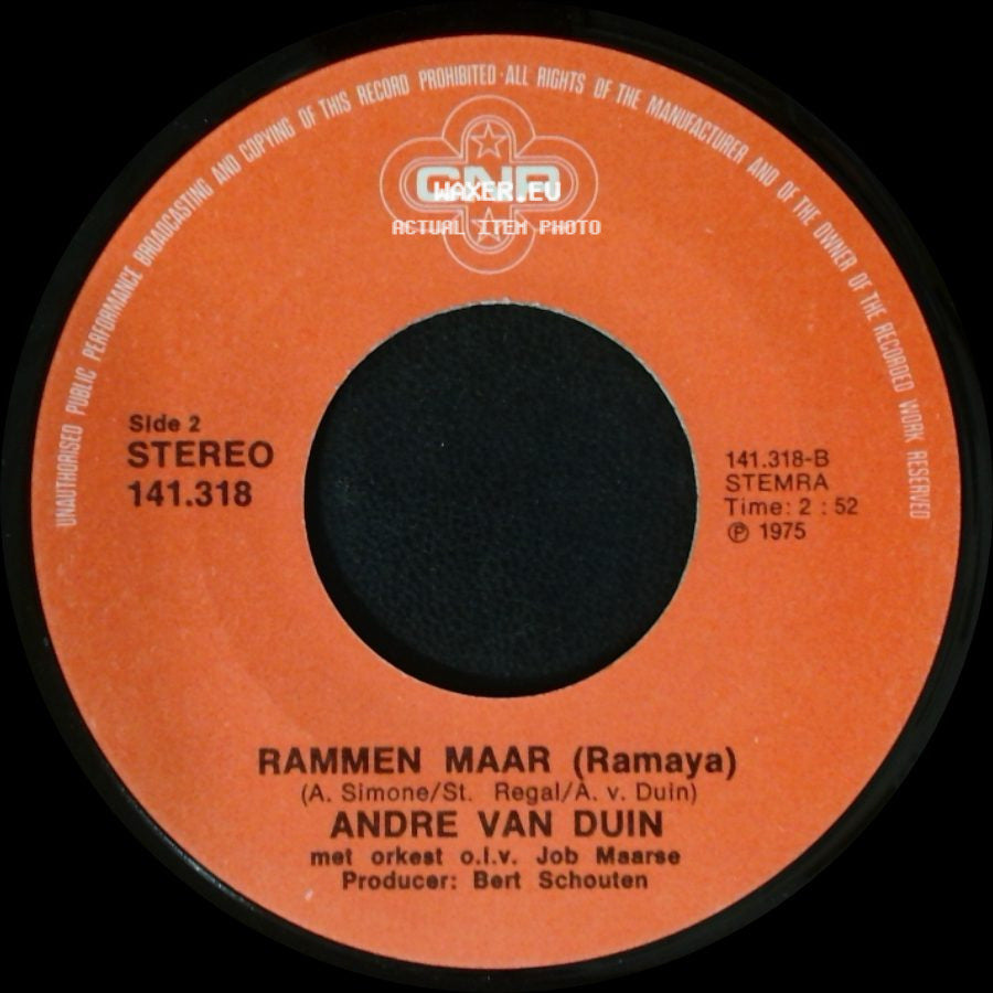 Andre Van Duin - Willempie / Rammen Maar (Ramaya) side B