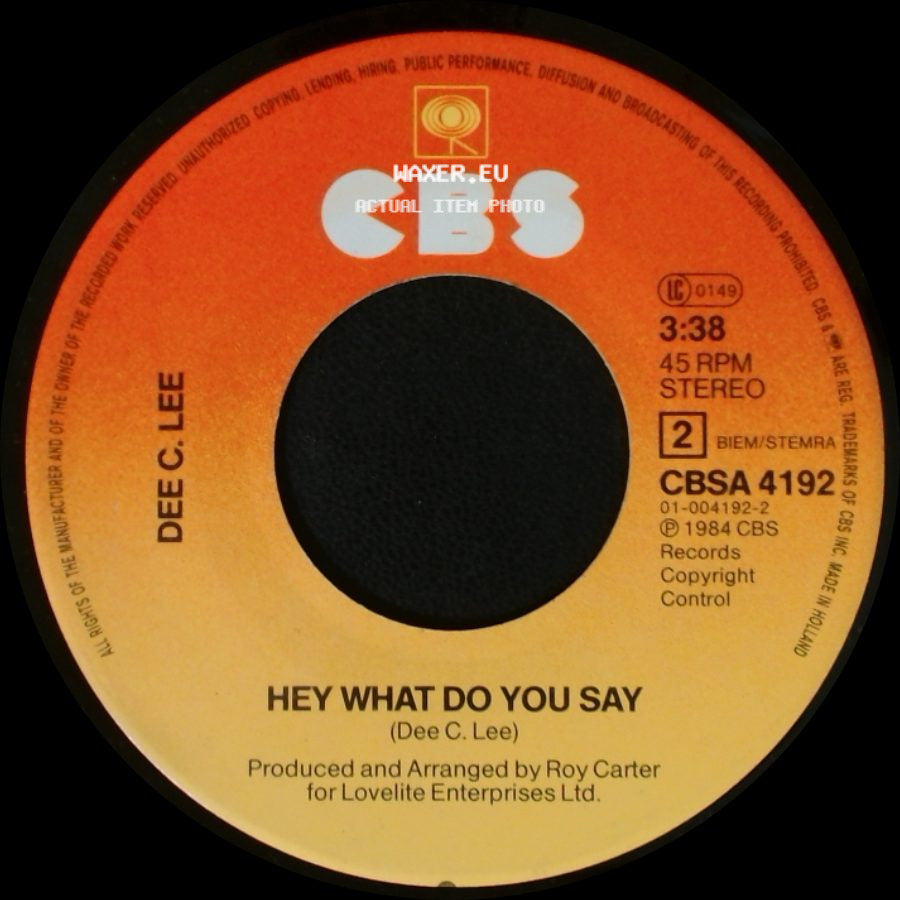 Dee C. Lee - Hey What Do You Say / Selina Wow Wow side A