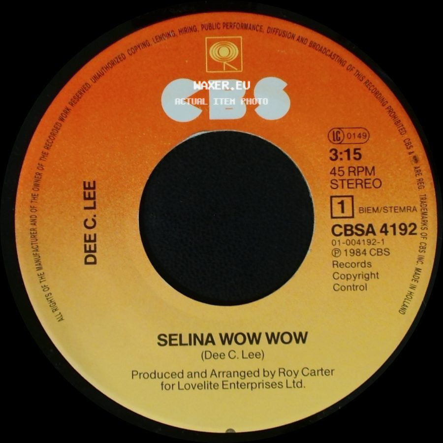 Dee C. Lee - Hey What Do You Say / Selina Wow Wow side B
