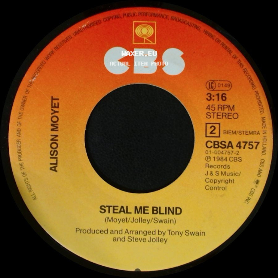 Alison Moyet - Steal Me Blind / All Cried Out side A