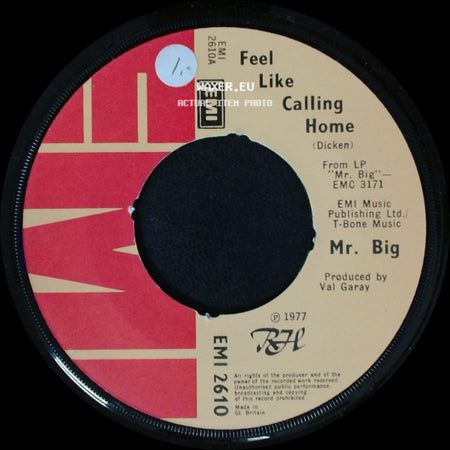 Mr. Big - Photographic Smile / Feel Like Calling Home side B