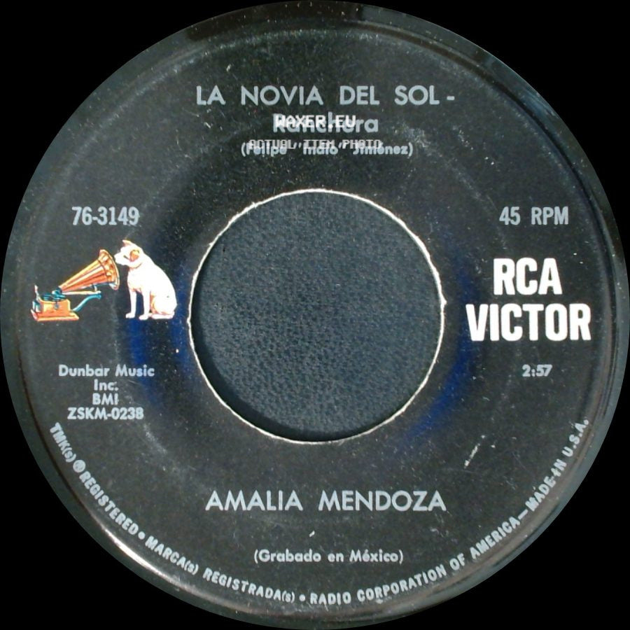 Amalia Mendoza - Caras Vemos - Ranchera / La Novia Del Sol - Ranchera side B