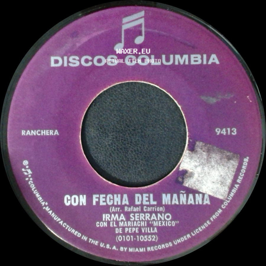 Irma Serrano - Cancion De Un Preso / Con Fecha Del Mañana side B