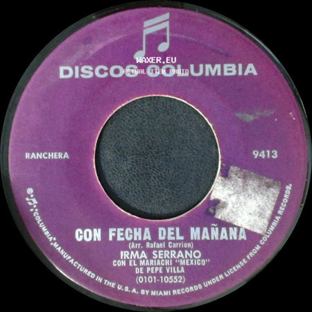 Irma Serrano - Cancion De Un Preso / Con Fecha Del Mañana side B