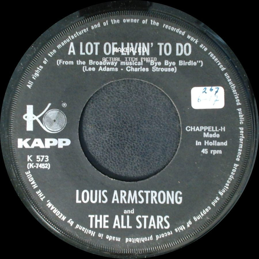 Louis Armstrong And The All Stars - Hello, Dolly! / A Lot Of Livin' To Do side B