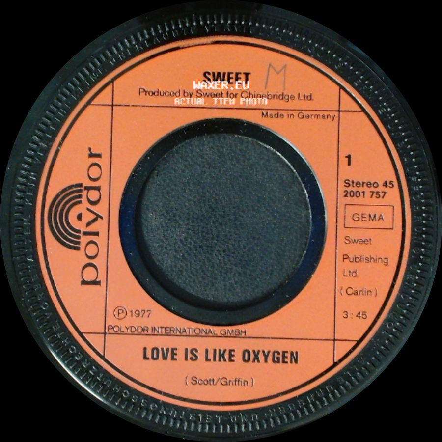 Sweet - Love Is Like Oxygen / Cover Girl side A