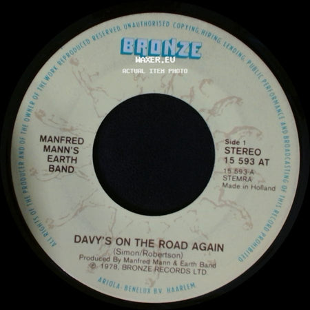 Manfred Mann's Earth Band - Davy's On The Road Again / Bouillabaisse side A
