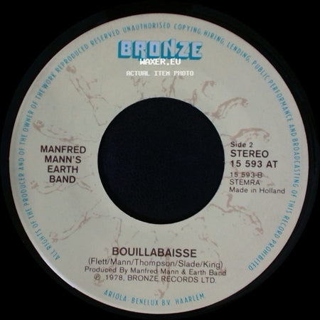 Manfred Mann's Earth Band - Davy's On The Road Again / Bouillabaisse side B