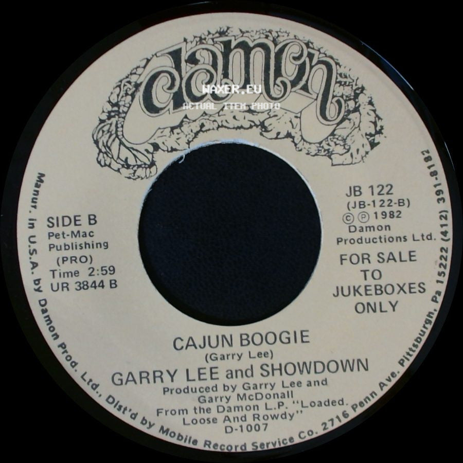 Garry Lee And Showdown - The Rodeo Song / Cajun Boogie side B
