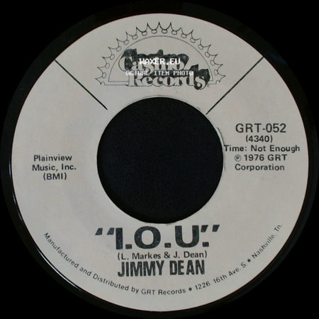 Jimmy Dean - Let's Pick Up The Pieces (And Start Over Again) / I.O.U. side B