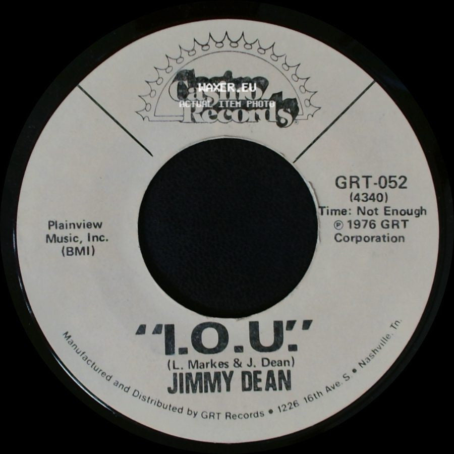 Jimmy Dean - Let's Pick Up The Pieces (And Start Over Again) / I.O.U. side B