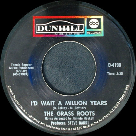 The Grass Roots - Fly Me To Havana / I'd Wait A Million Years side B