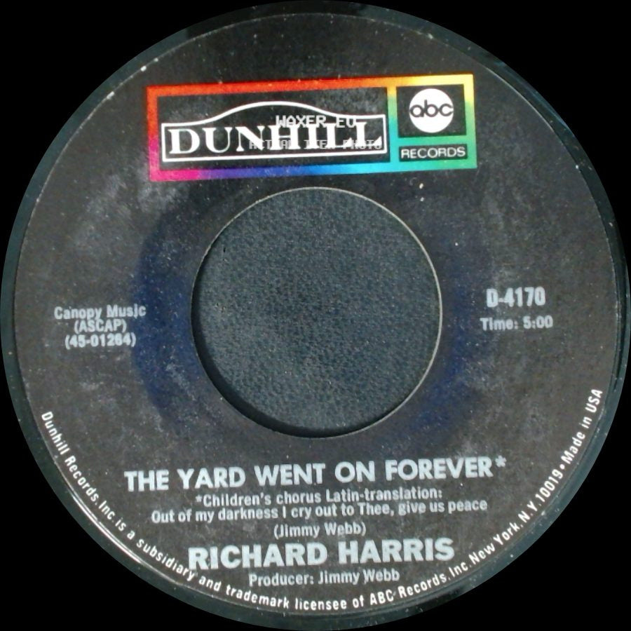Richard Harris - The Yard Went On Forever / Lucky Me side A