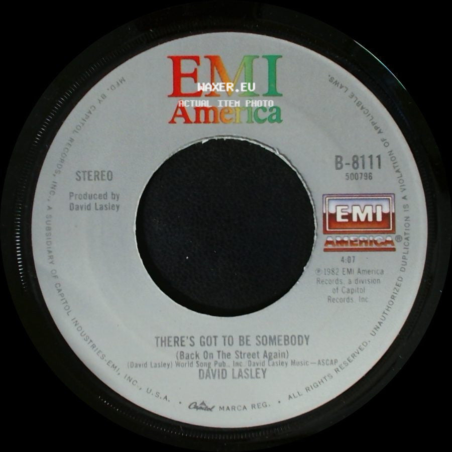 David Lasley - There's Got To Be Somebody (Back On The Street Again) / If I Had My Wish Tonight side A