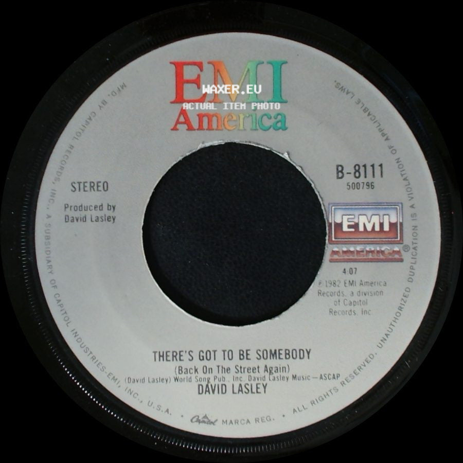 David Lasley - There's Got To Be Somebody (Back On The Street Again) / If I Had My Wish Tonight side A