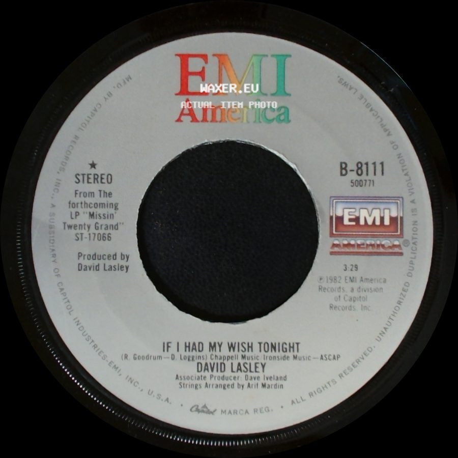 David Lasley - There's Got To Be Somebody (Back On The Street Again) / If I Had My Wish Tonight side B
