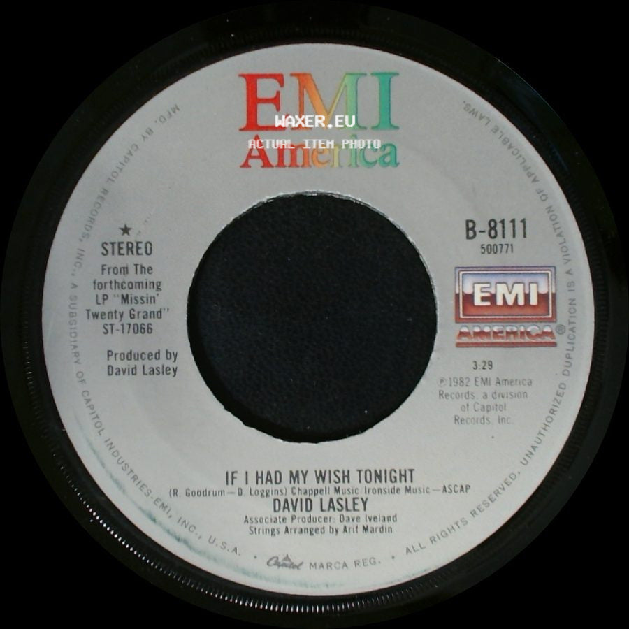 David Lasley - There's Got To Be Somebody (Back On The Street Again) / If I Had My Wish Tonight side B