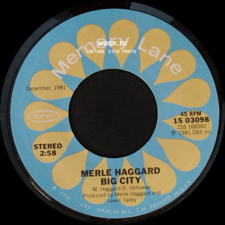 Merle Haggard - My Favorite Memory / Big City side B