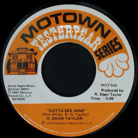 R. Dean Taylor - Gotta See Jane / Indiana Wants Me side A