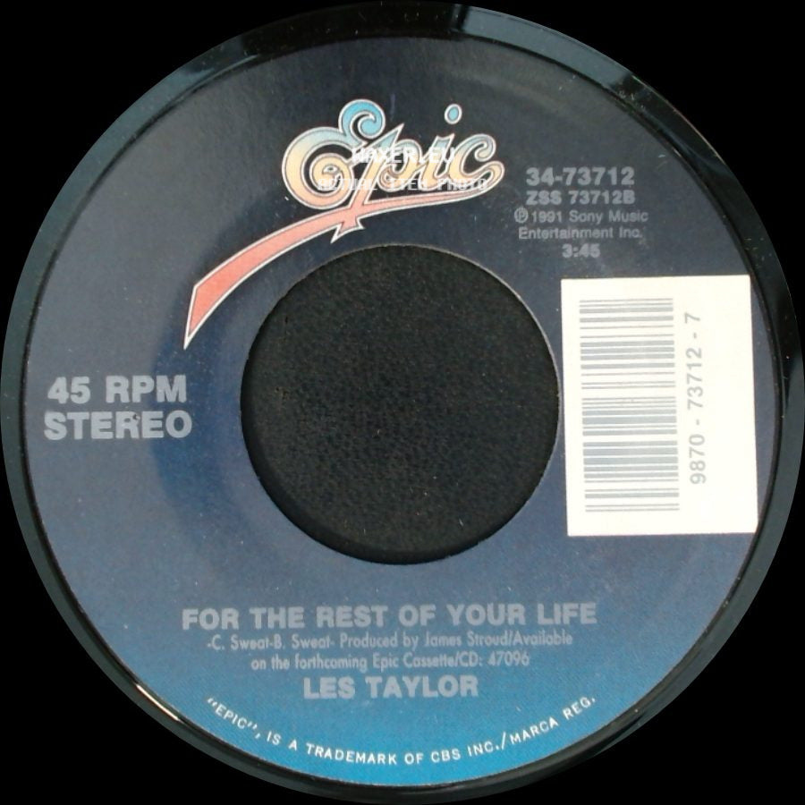 Les Taylor - I Gotta Mind To Go Crazy / For The Rest Of Your Life side B