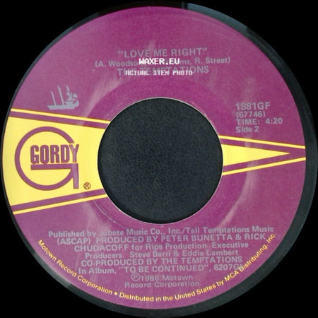 The Temptations - Someone / Love Me Right side B