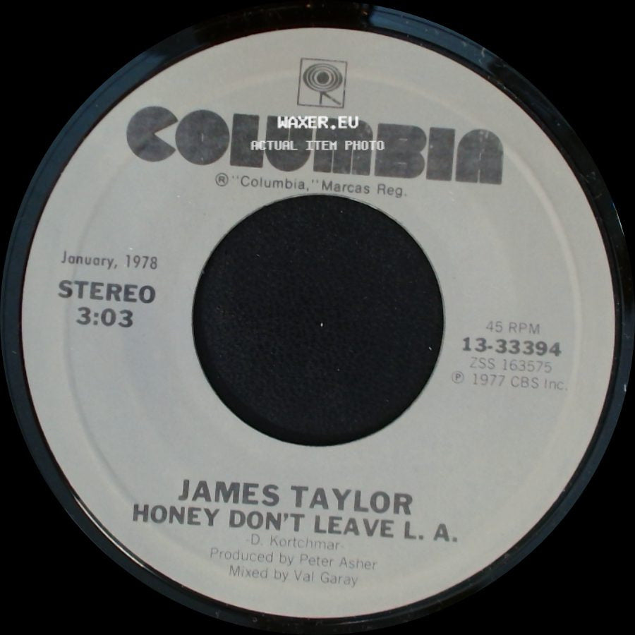 James Taylor - Up On The Roof / Honey Don't Leave L. A. side B