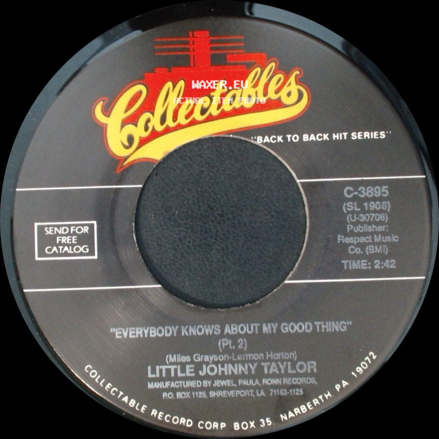Little Johnny Taylor - Everybody Knows About My Good Thing (Pt. 2) / Everybody Knows About My Good Thing (Pt. 1) (Plug Side) side A