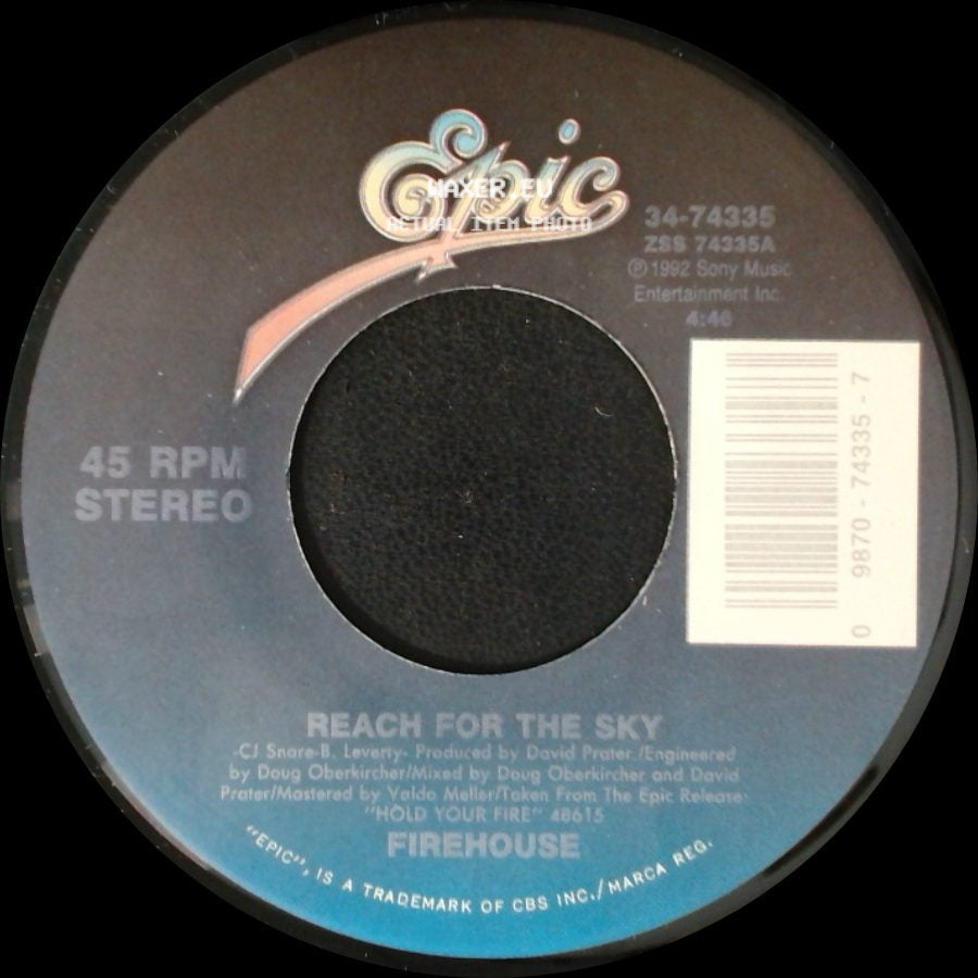 Firehouse - Reach For The Sky / Shake & Tumble (Live) side A