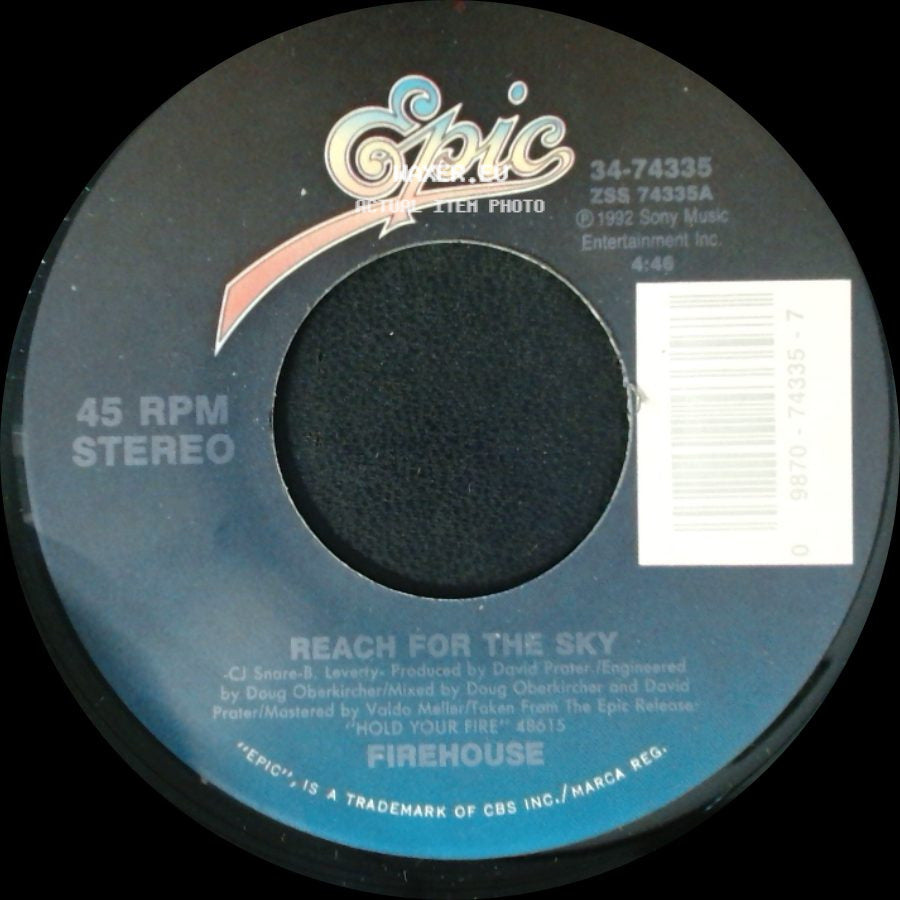 Firehouse - Reach For The Sky / Shake & Tumble (Live) side A