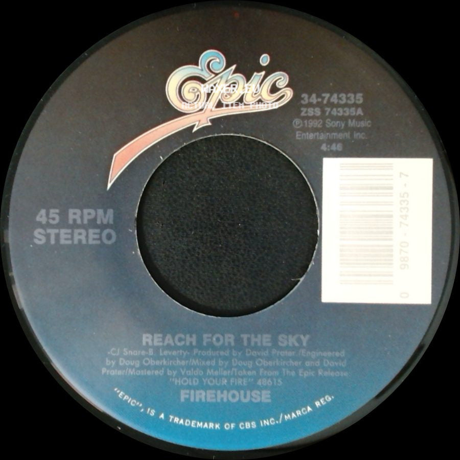 Firehouse - Reach For The Sky / Shake & Tumble (Live) side A