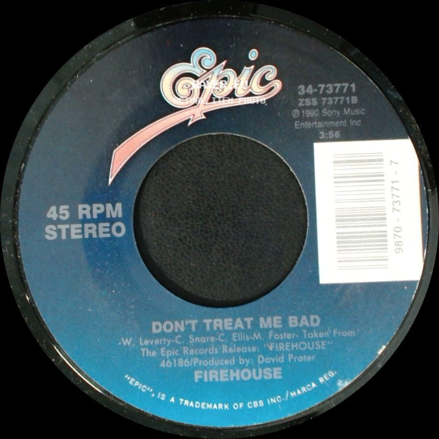 Firehouse - Love Of A Lifetime / Don't Treat Me Bad side B