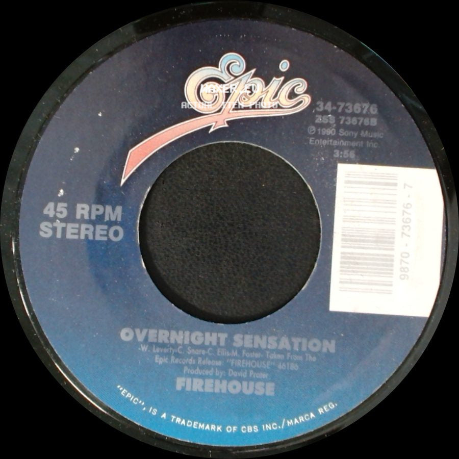 Firehouse - Overnight Sensation / Don't Treat Me Bad side A