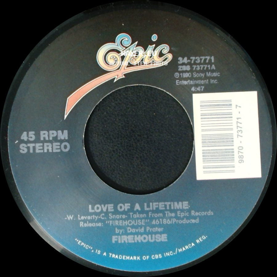 Firehouse - Don't Treat Me Bad / Love Of A Lifetime side B