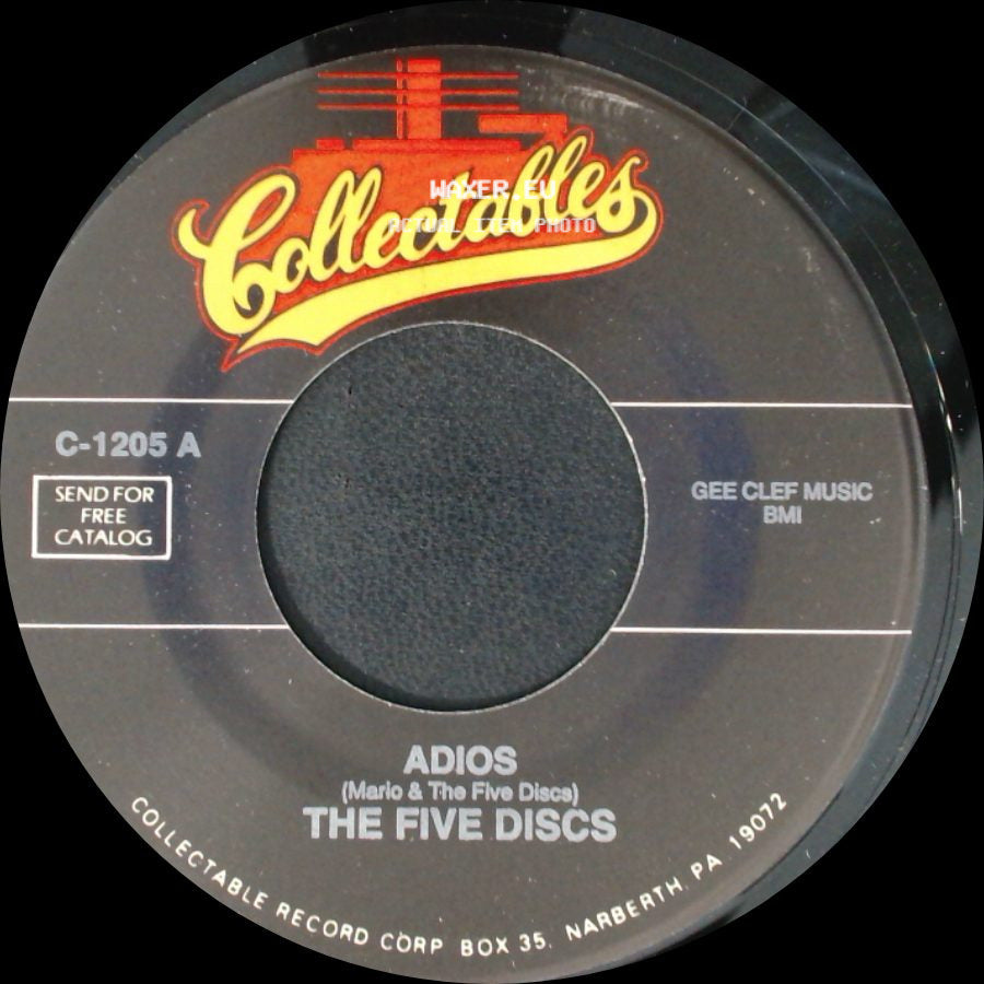 The Five Discs - Adios (Marlo & The Five Discs) / My Baby Loves Me side A