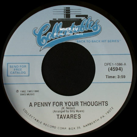 Tavares - Words And Music / A Penny For Your Thoughts side B