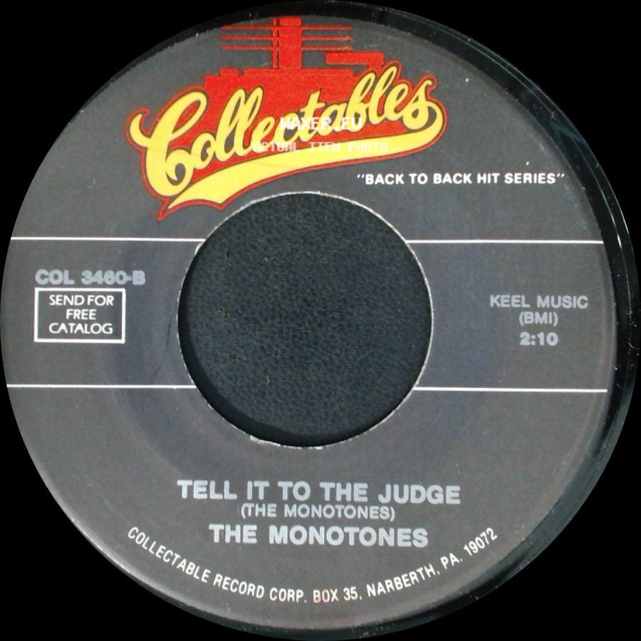 The Monotones - Tell It To The Judge / The Legend Of Sleepy Hollow side A