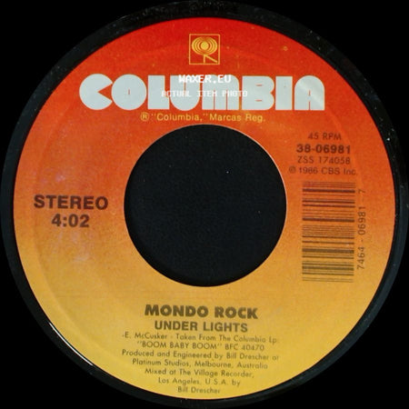 Mondo Rock - Under Lights / Primitive Love Rites (Edit) side A